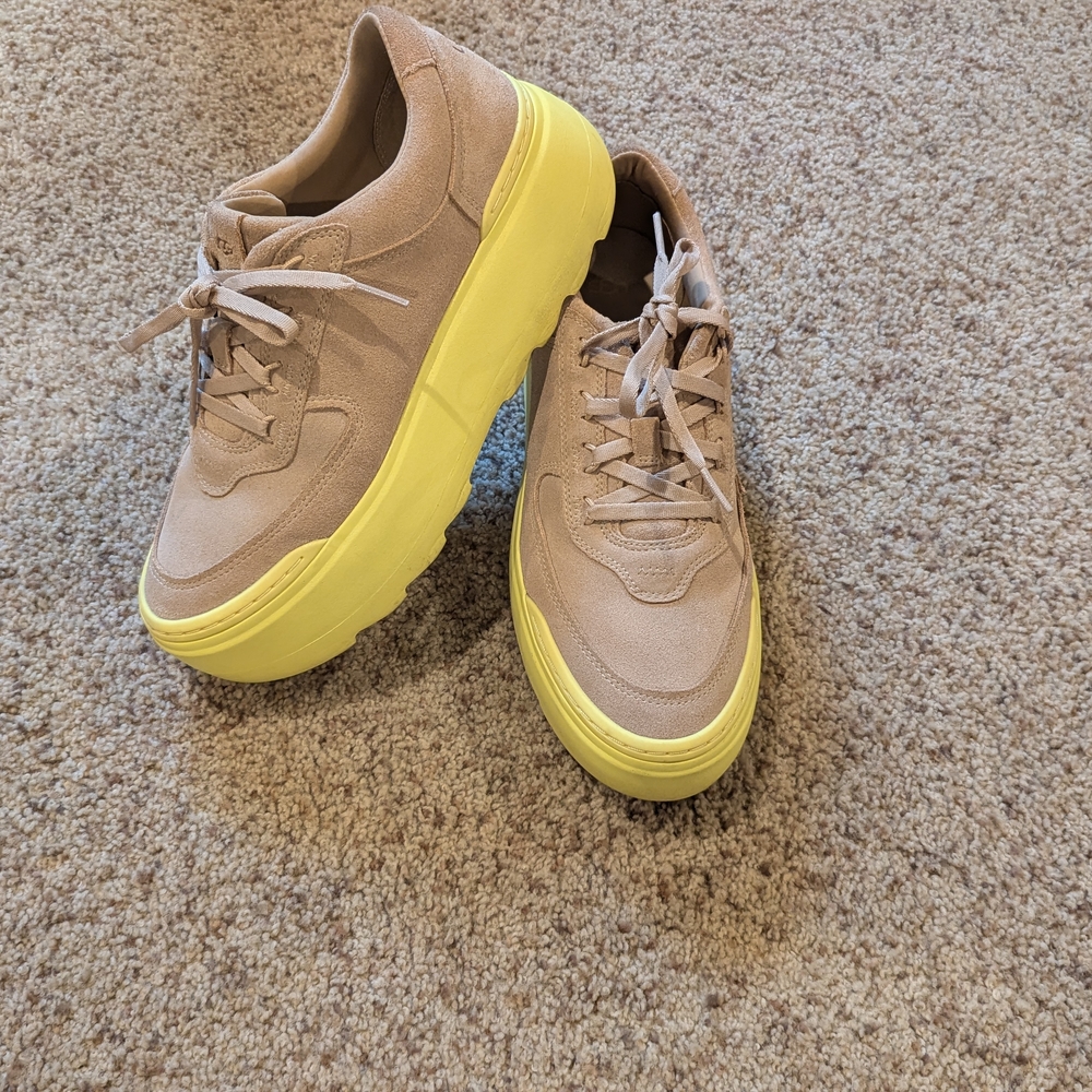 UGG Tan Sneakers with Olive Accents